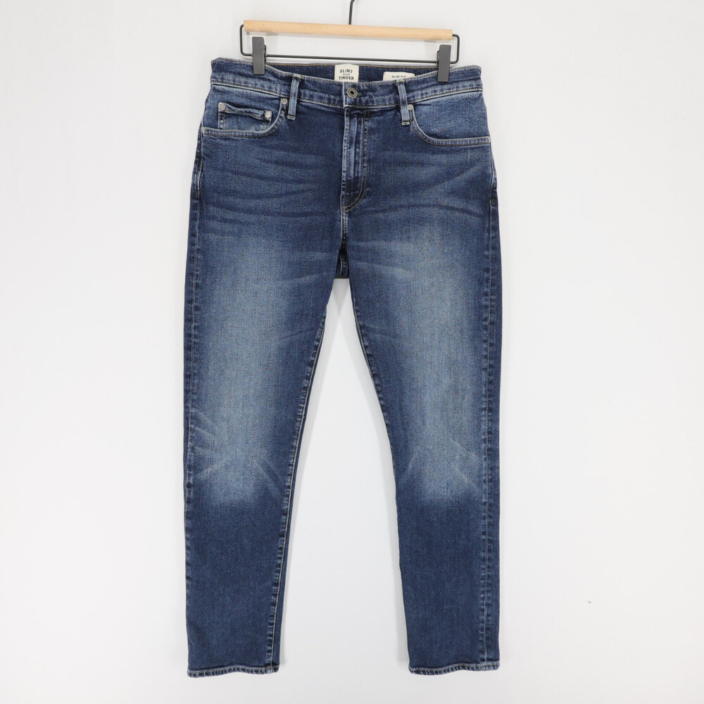 Flint and Tinder All American Jeans Mens 32x30 Blue Slim Fit Stretch Made In USA